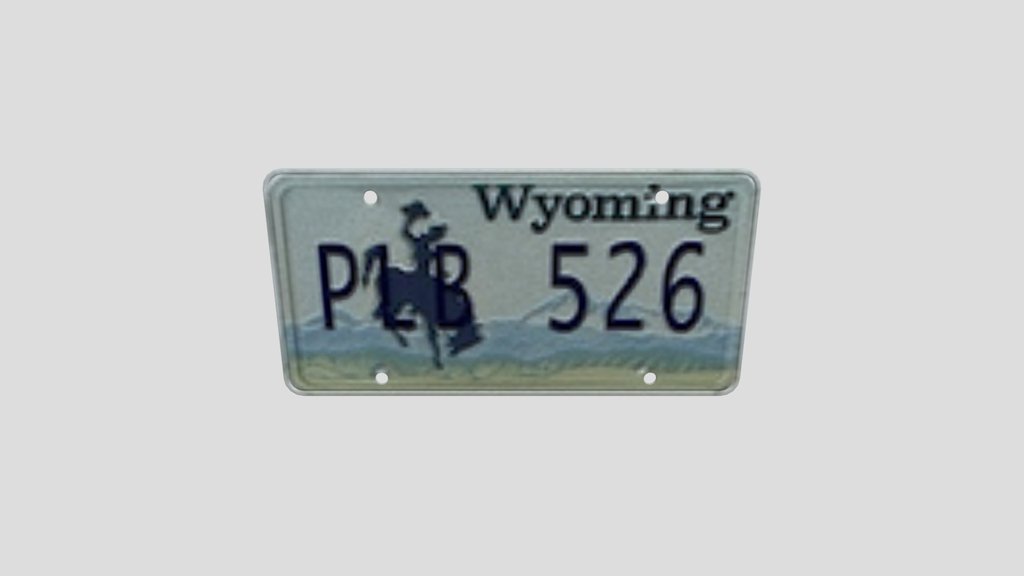 Wyoming Licence Plate Pl