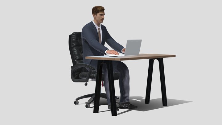 3D Rigged Business Man 3D Model