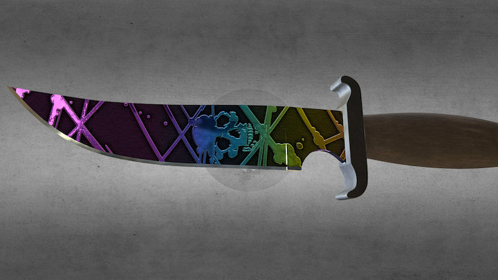 T knife, acid etched Ti coat 3D Model