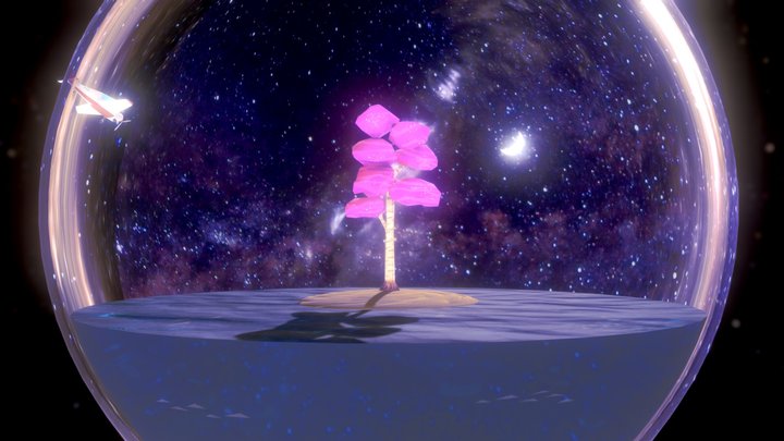 Plane Crashes In Water - Animated Scene Building 3D Model