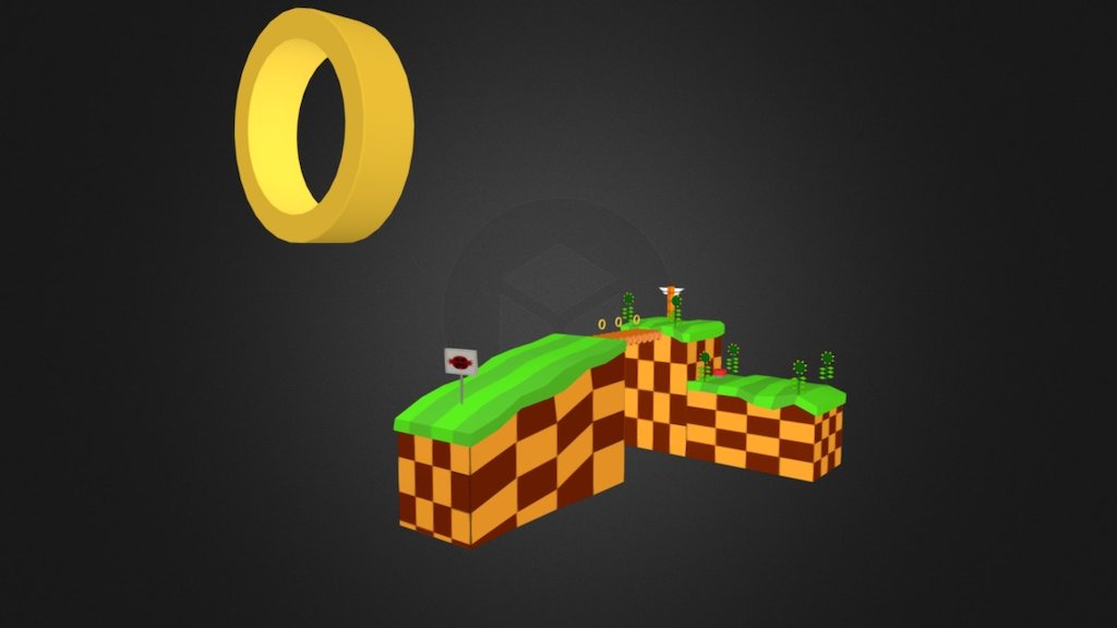 Sonic Green Hill Zone 3D Model – Nextgen Games Design – DJW