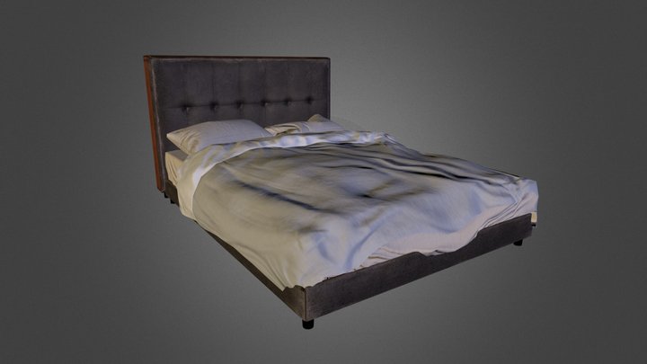 Modern Queen Sized Bed 3D Model