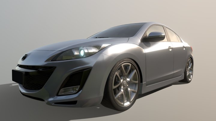 Mazda 3 Yuxdesign high details polygon car 3D Model