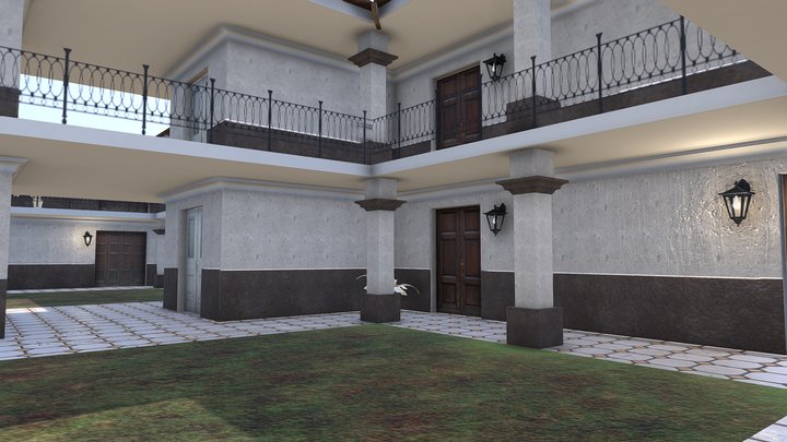 Hotel's Interior - Colonial Architecture 3D Model