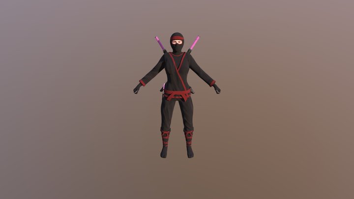 CC Female Ninja 3D Model