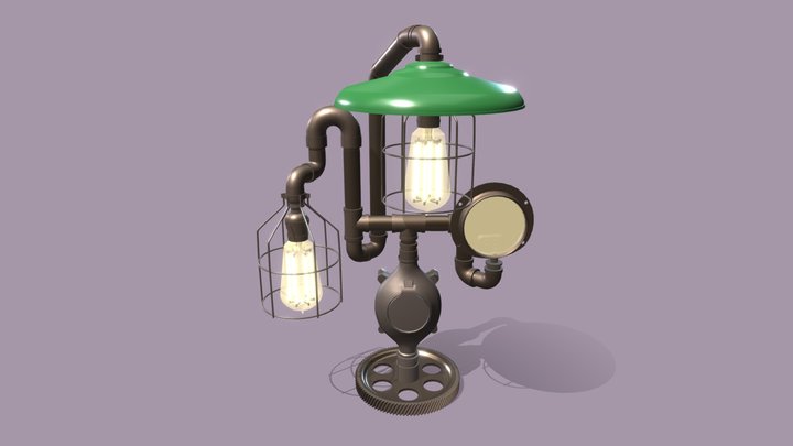 XYZ School - steampunk lamp 3D Model