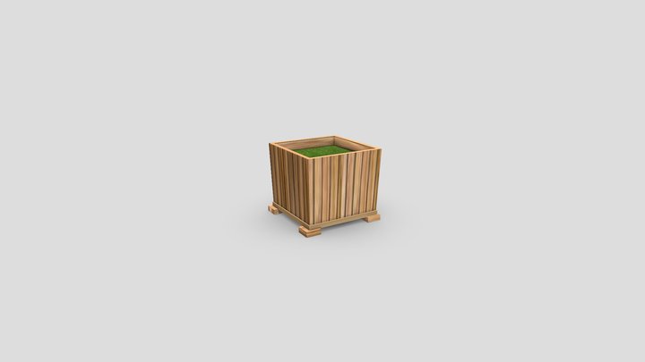 Timber Plant Pot 3D Model