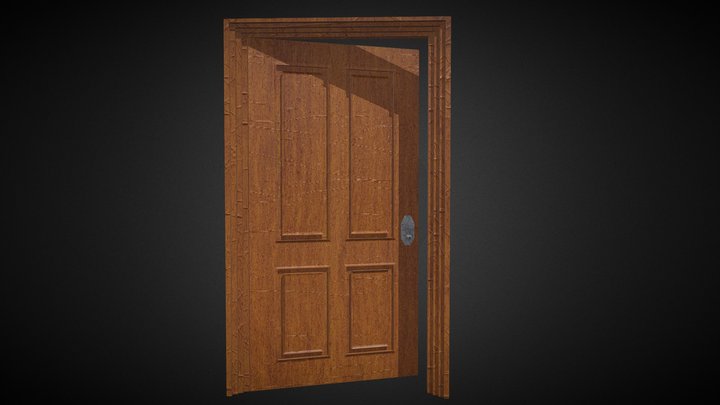 Scratched Interior Door 3D Model