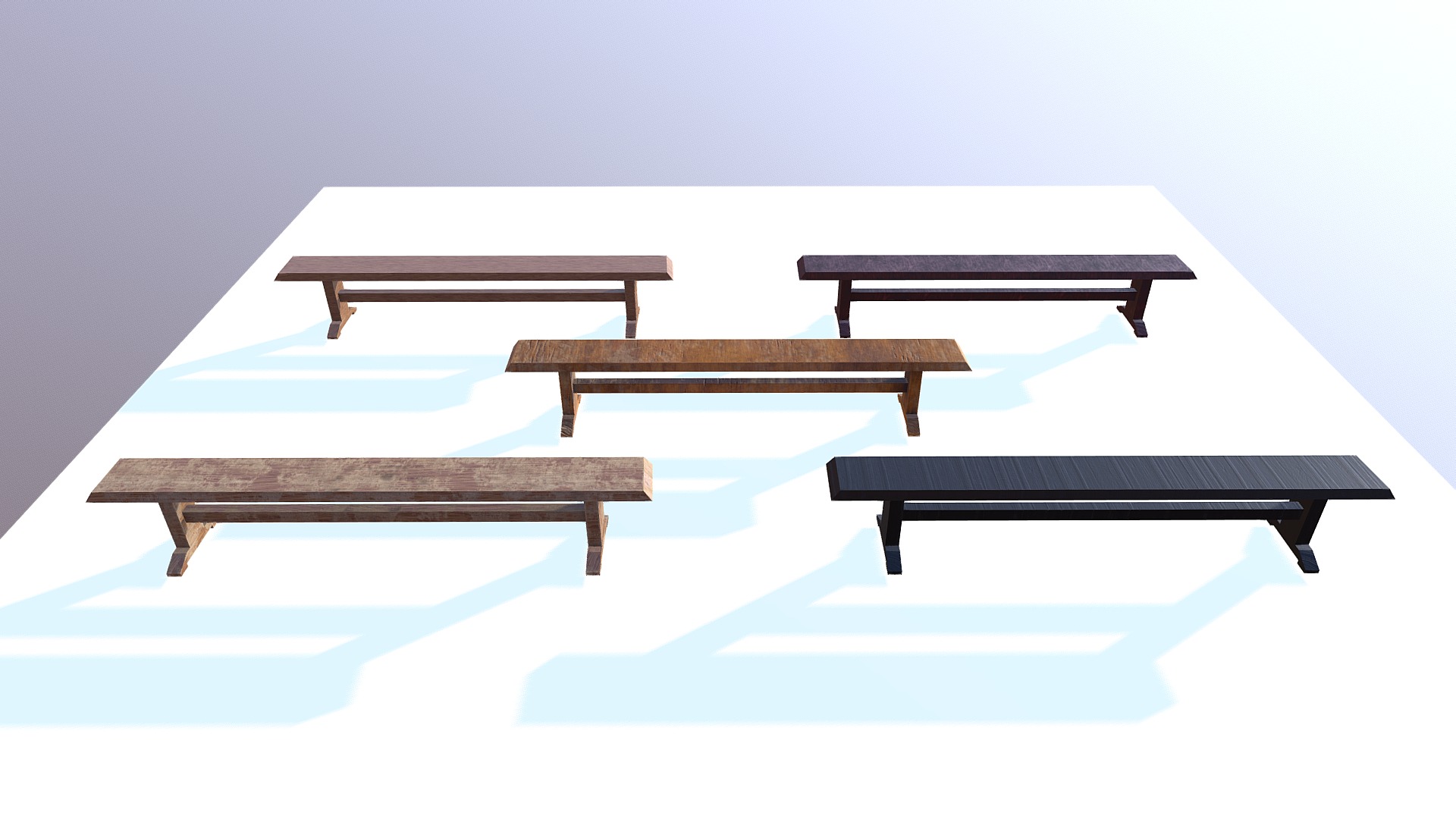 3D model Bench M03 – The Marquis Collection - This is a 3D model of the Bench M03 - The Marquis Collection. The 3D model is about a few wooden tables.