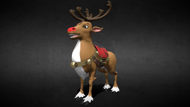 Rudolph Reindeer Cartoon 3D Model