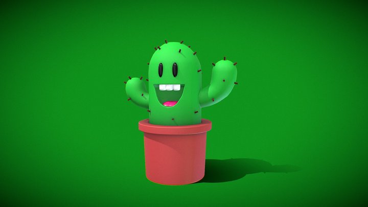 Smiling Cactus 3D Model