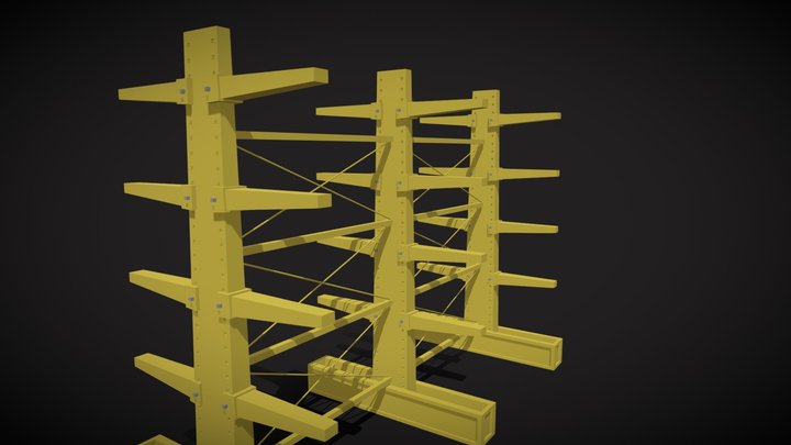 Gameready Industrial Cantilever Shelf /Scaffale 3D Model