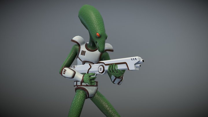 Insectoid Alien Guard 3D Model