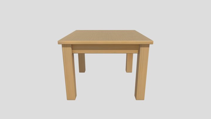 Simple Wooden Table 3D Model