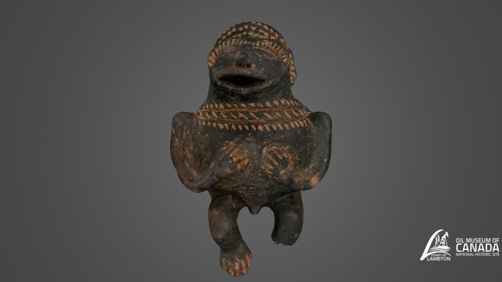 Animal Figure Blackware Pottery 3D Model