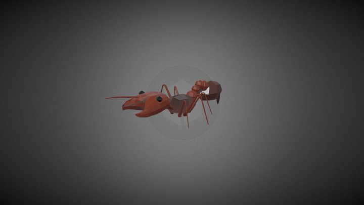 Western harvester ant polymodel 3D Model