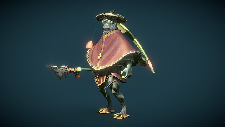 Frog Fisherman 3D Model