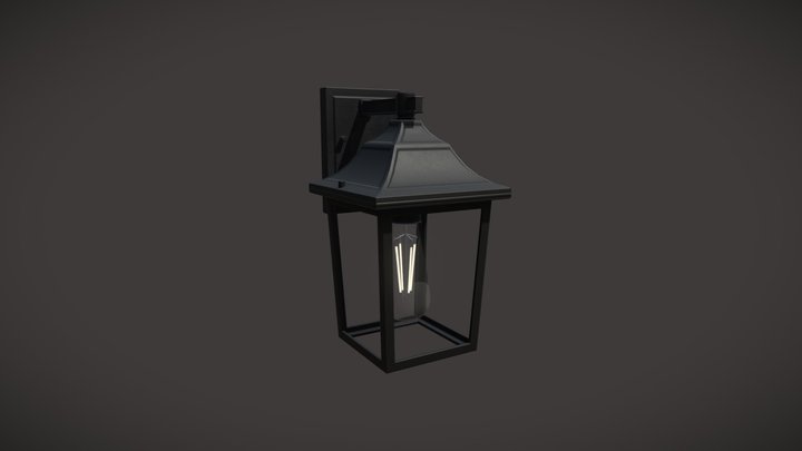 American Suburban Home Porch Lamp 3D Model
