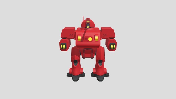 Lowpoly Simple Color Robot model 3D Model
