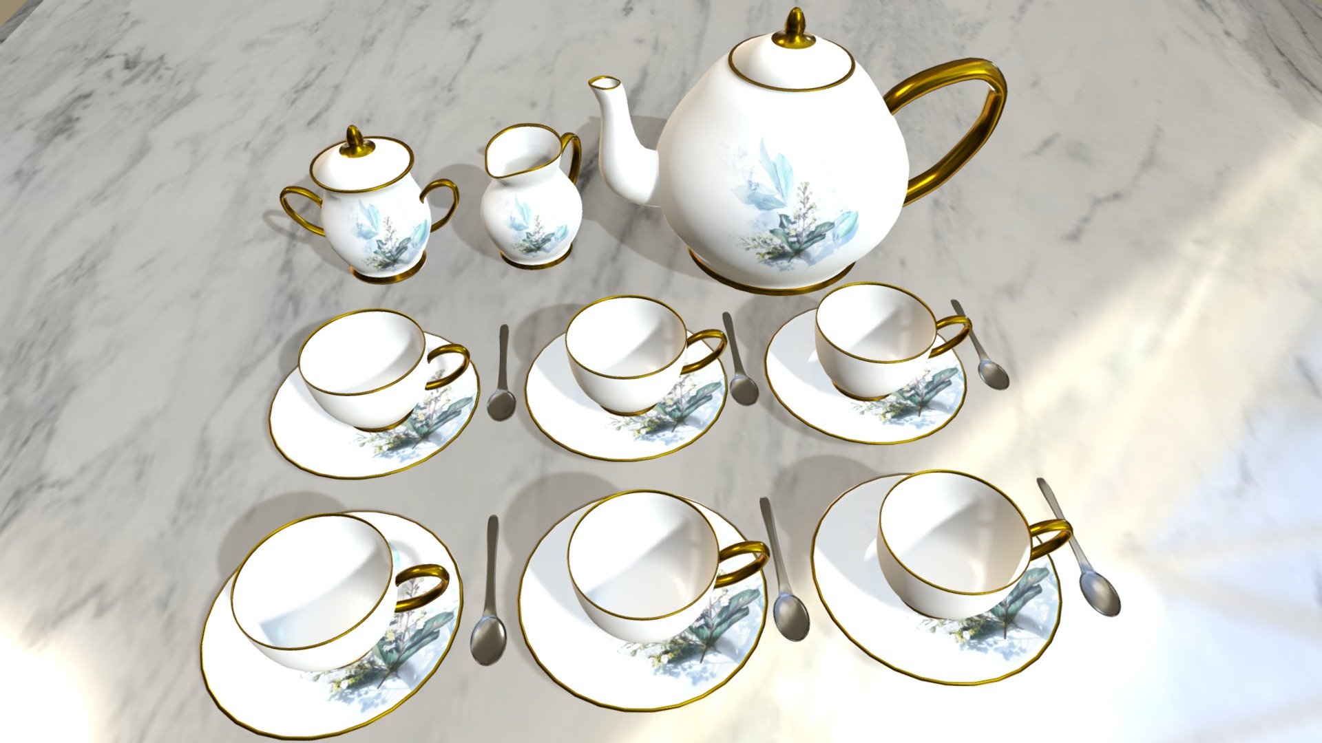 An extravagant tea set