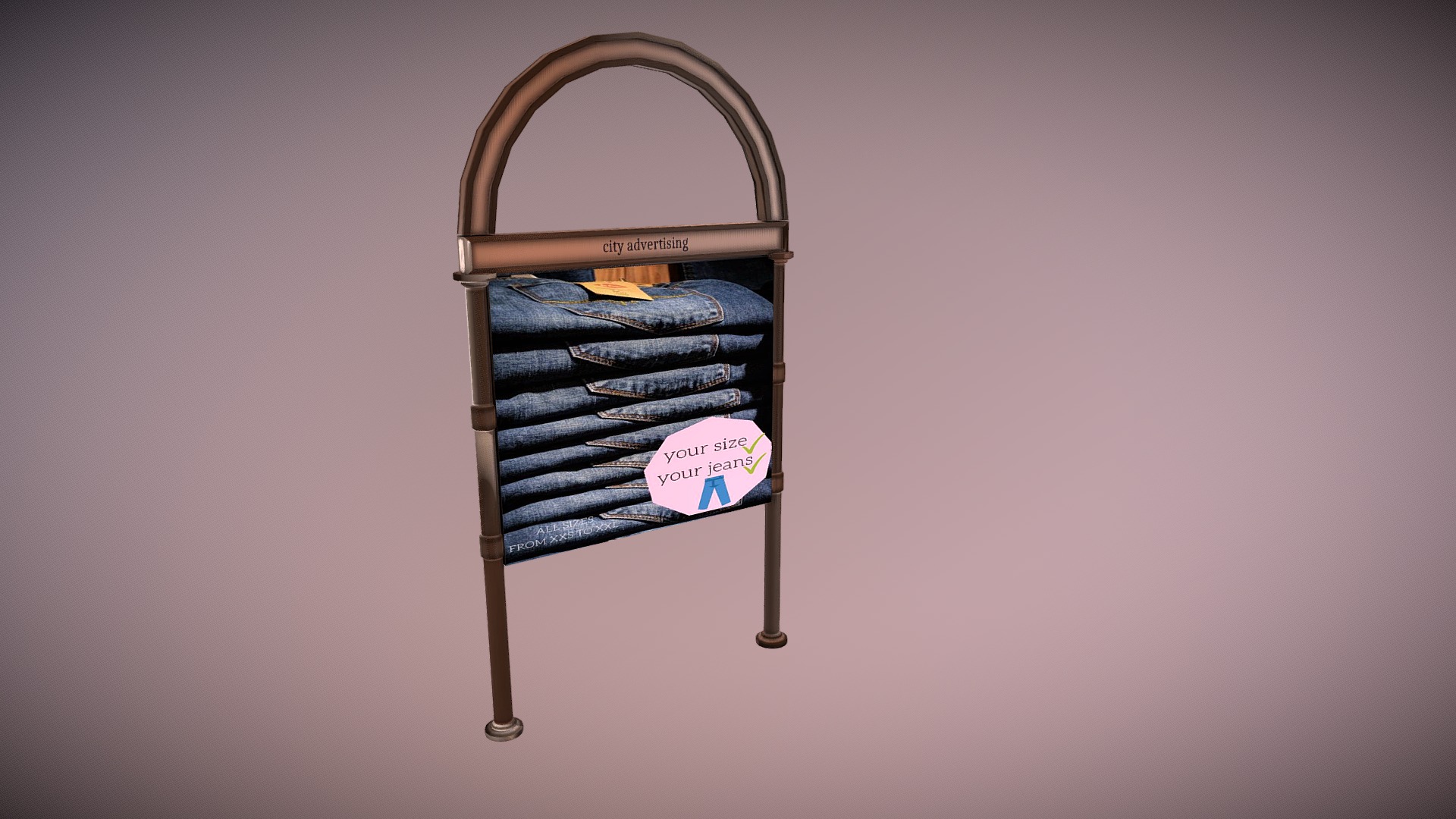 3D model Advertising Panel - This is a 3D model of the Advertising Panel. The 3D model is about a shopping cart with a sign on it.