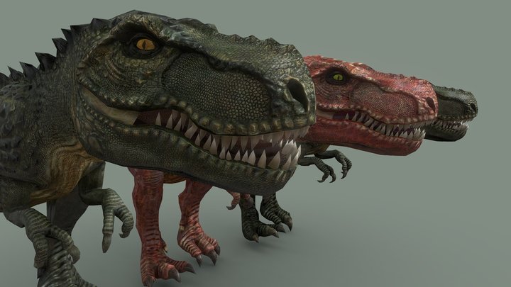 Jurassic: The Hunted T-Rex Pack (No RIG) 3D Model