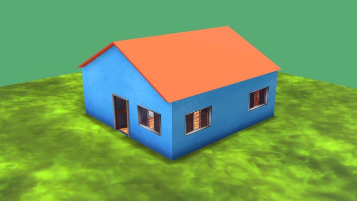 Blue house 3D Model