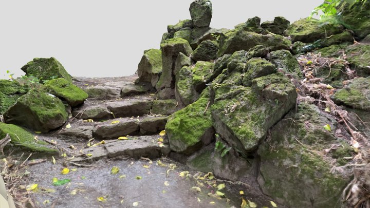 Mossy Stairs 3D Model