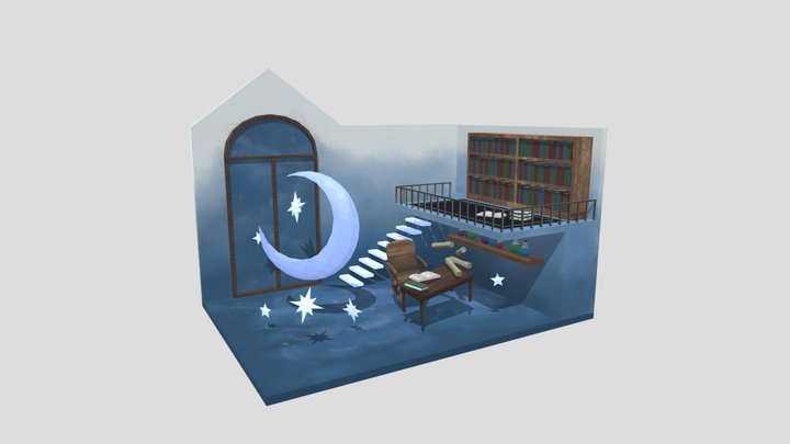 Wizard's Laboratory Diorama 3D Model
