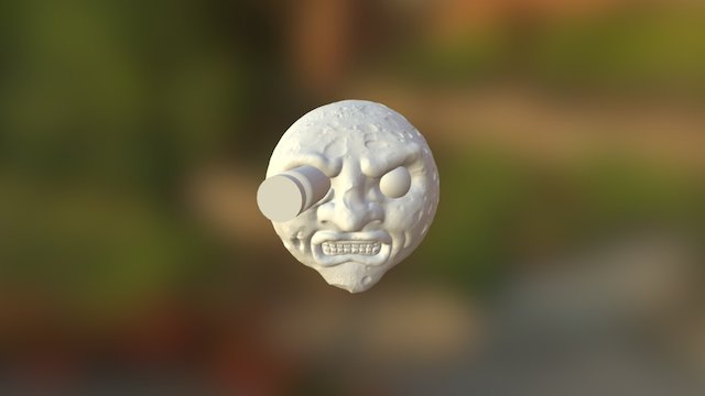 Angry Moon 3D Model