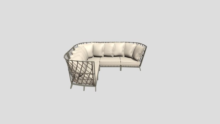 Jet set lounge sofa 3D Model