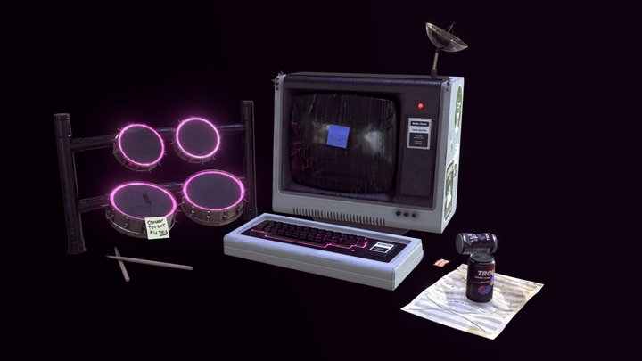 Retro computer UK punk 3D Model