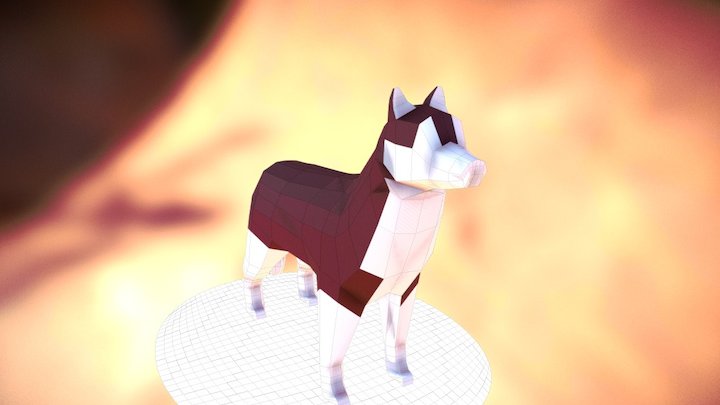 Low poly wolf 3D Model
