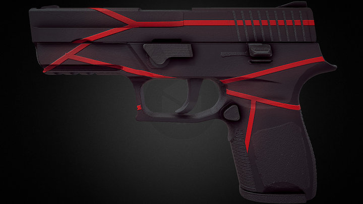 P250 Neon Stick (red) 3D Model