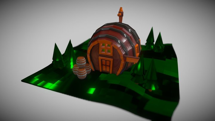 Tiny cabin_barrel 3D Model