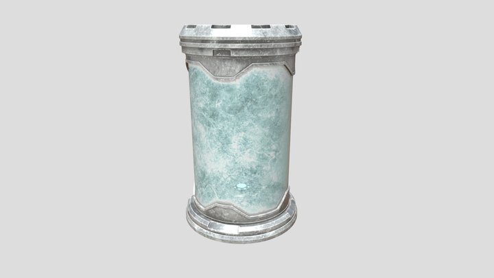 Sci-Fi Medical Tank with Frost 3D Model