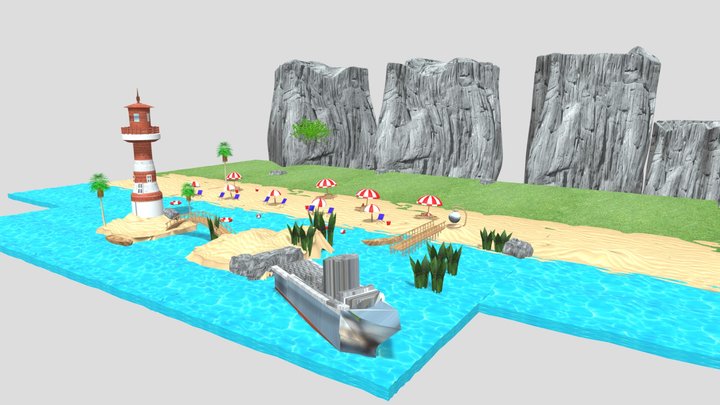 Beach Model: An Early Milestone 3D Model