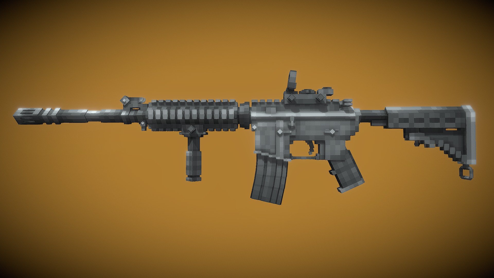 M4A1 - w/Attachments [Voxel] - 3D model by Radium (@Radium_Studio ...