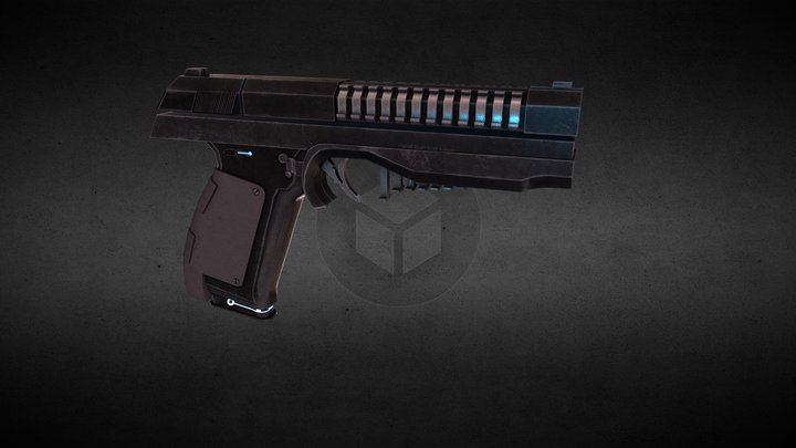 CyberPunk HandGun 3D Model