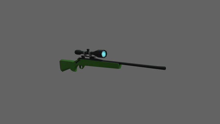 Lowpoly sniper rifle 3D Model
