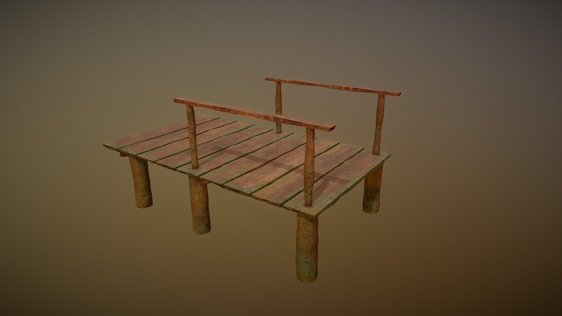 3D model Lake bridge - This is a 3D model of the Lake bridge. The 3D model is about a wooden chair with a wooden frame.