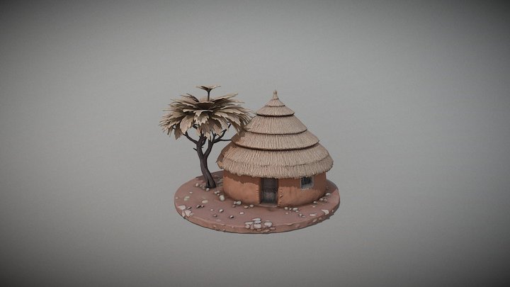 Realistic Claymation African Rondavel Hut _GGT