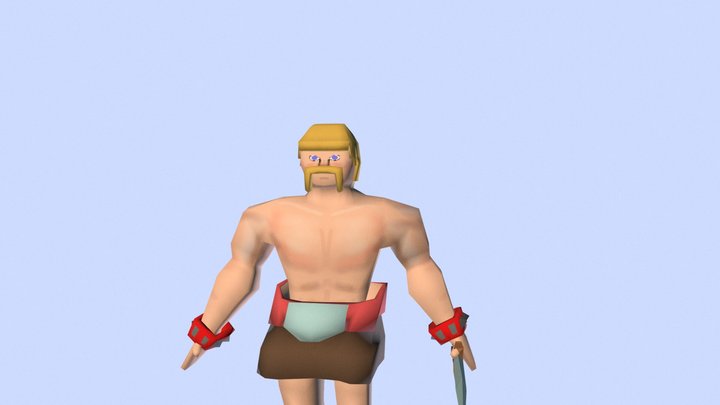 Low poly barbarian 3D Model