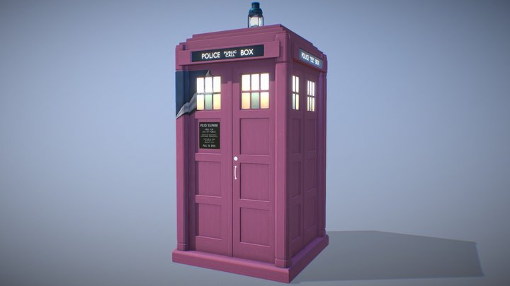 Barbie TARDIS exterior 3D Model