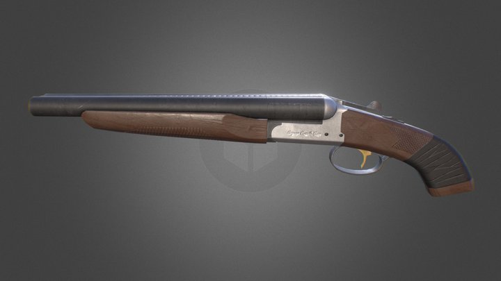 Sawed-Off Shotgun, Game Asset 3D Model