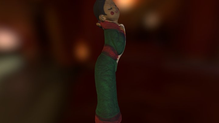 Korean Woman Decoration Statue 3D Model