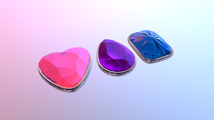 Gem Set with mountings 3D Model