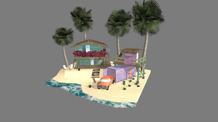 DAE Diorama - By the ocean 3D Model