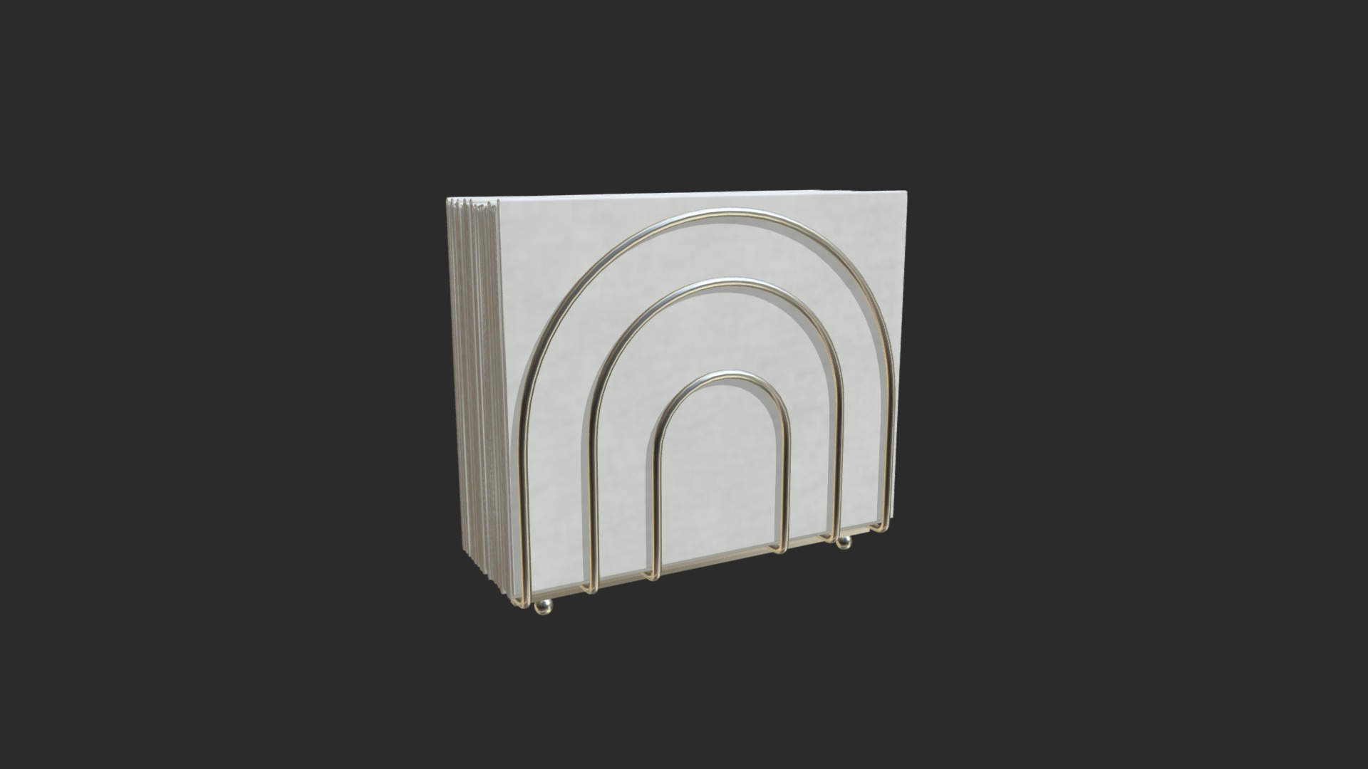 3D model Napkin holder 1 - This is a 3D model of the Napkin holder 1. The 3D model is about a white door with a black background.