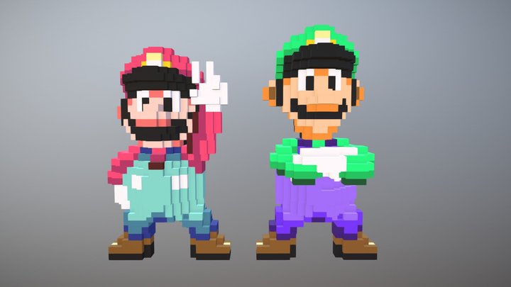 Mario & Luigi [Super Mario World] 3D Model